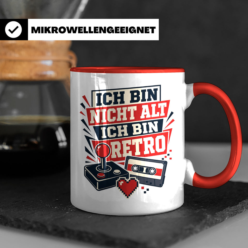 Retro Gamer Tasse Ich bin nicht alt ich bin Retro - Geschenk – Rot [farbe:rot]