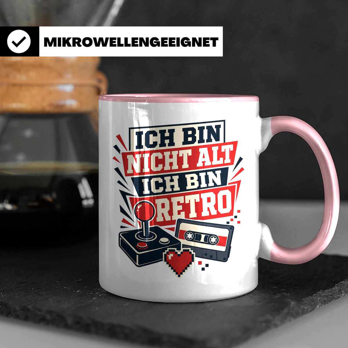 Retro Gamer Tasse Ich bin nicht alt ich bin Retro - Geschenk – Rosa [farbe:rosa]
