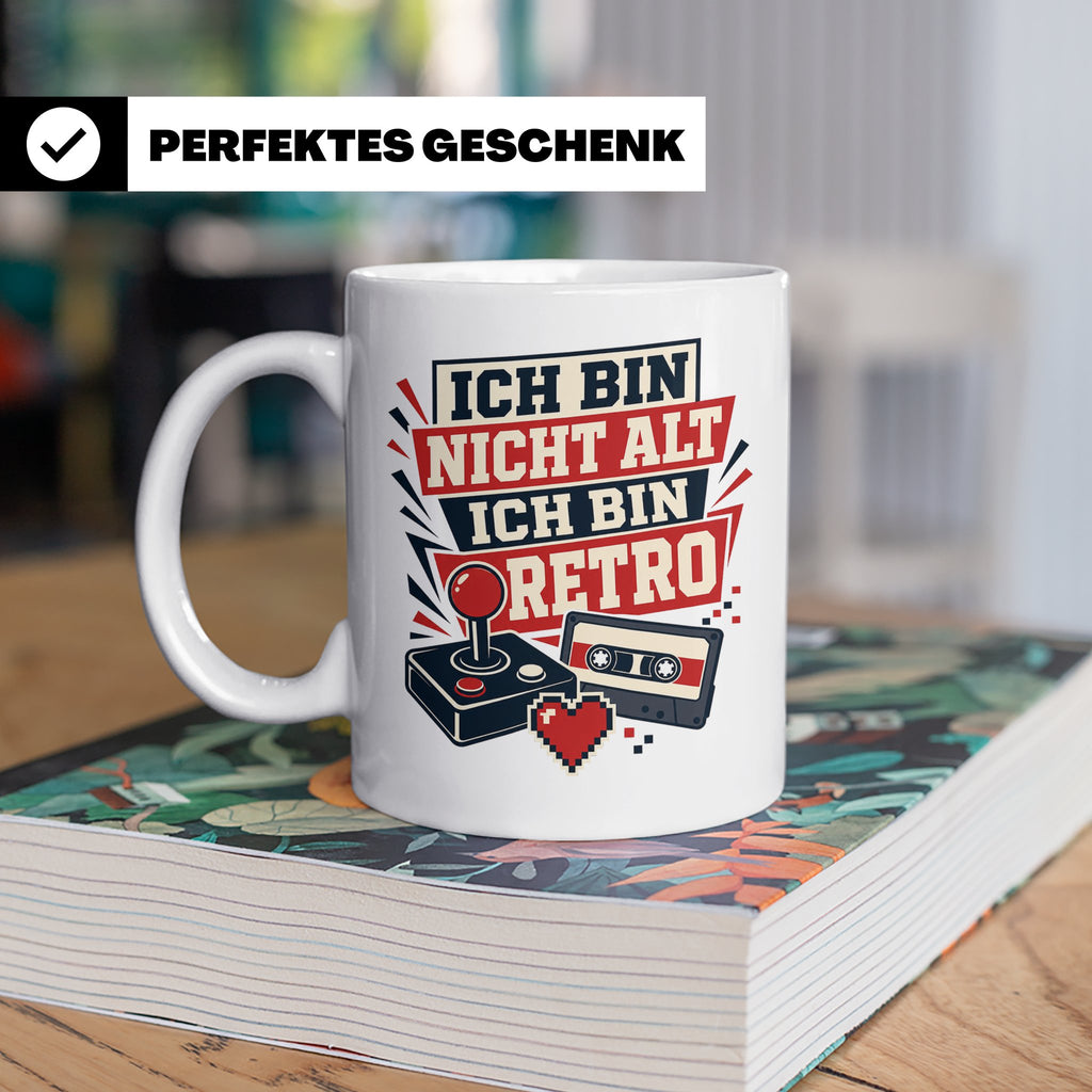 Retro Gamer Tasse Ich bin nicht alt ich bin Retro - Geschenk – Weiß [farbe:weiß]