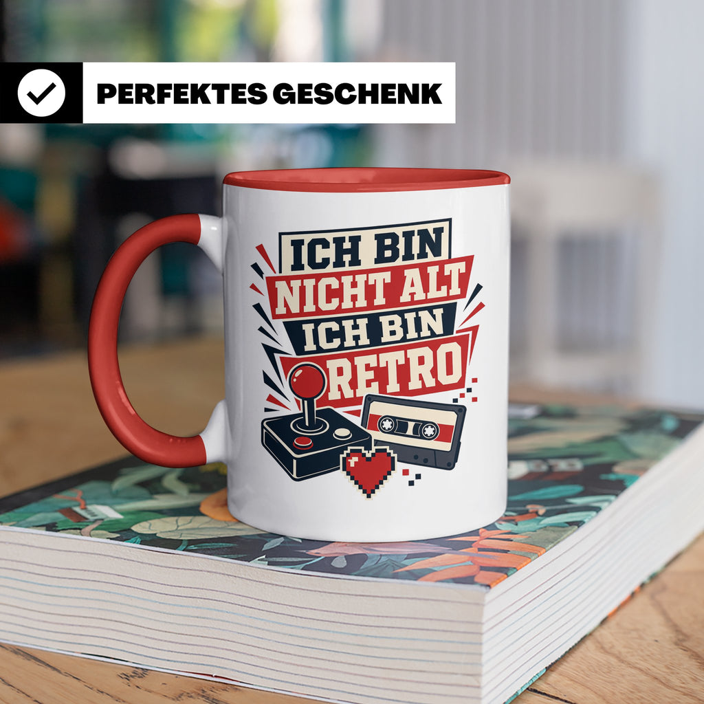 Retro Gamer Tasse Ich bin nicht alt ich bin Retro - Geschenk – Rot [farbe:rot]