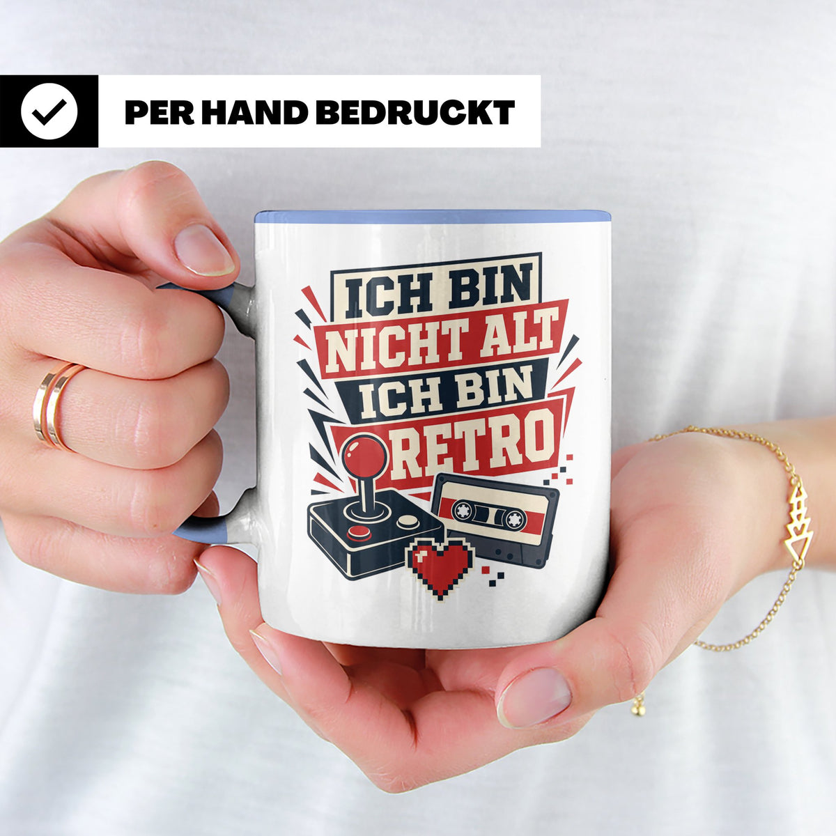 Retro Gamer Tasse Ich bin nicht alt ich bin Retro - Geschenk – Blau [farbe:blau]