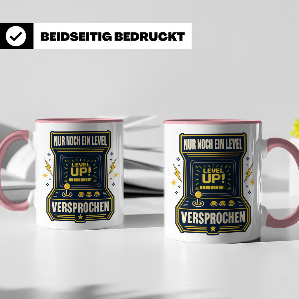 Gamer Tasse Nur noch ein Level versprochen - Retro Spielhall – Rosa [farbe:rosa]