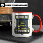 Gamer Tasse Nur noch ein Level versprochen - Retro Spielhall – Rot [farbe:rot]