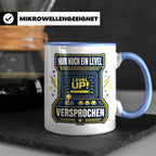 Gamer Tasse Nur noch ein Level versprochen - Retro Spielhall – Blau [farbe:blau]