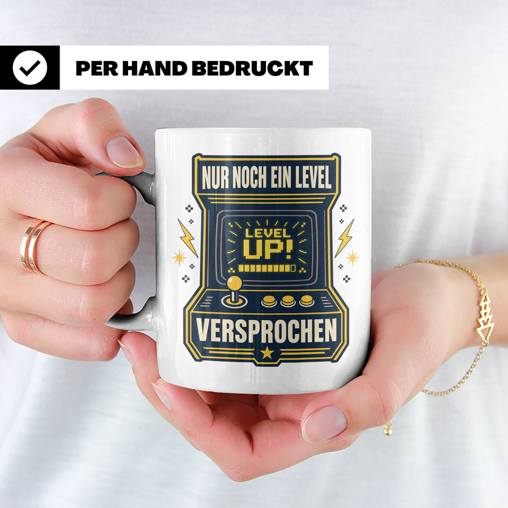Gamer Tasse Nur noch ein Level versprochen - Retro Spielhall – Weiß [farbe:weiß]