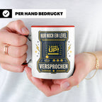 Gamer Tasse Nur noch ein Level versprochen - Retro Spielhall – Rot [farbe:rot]