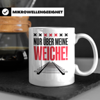Eisenbahner Tasse - Nur über meine Weiche! - Bahnwärter Gesc – Weiß [farbe:weiß]