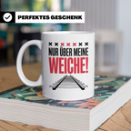 Eisenbahner Tasse - Nur über meine Weiche! - Bahnwärter Gesc – Weiß [farbe:weiß]