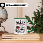 Poker Tasse All in auch beim Kaffee - Geschenk für Pokerspie – Grün [farbe:grün]