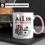 Poker Tasse All in auch beim Kaffee - Geschenk für Pokerspie – Rosa [farbe:rosa]