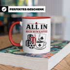 Poker Tasse All in auch beim Kaffee - Geschenk für Pokerspie – Rot [farbe:rot]