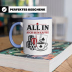 Poker Tasse All in auch beim Kaffee - Geschenk für Pokerspie – Blau [farbe:blau]