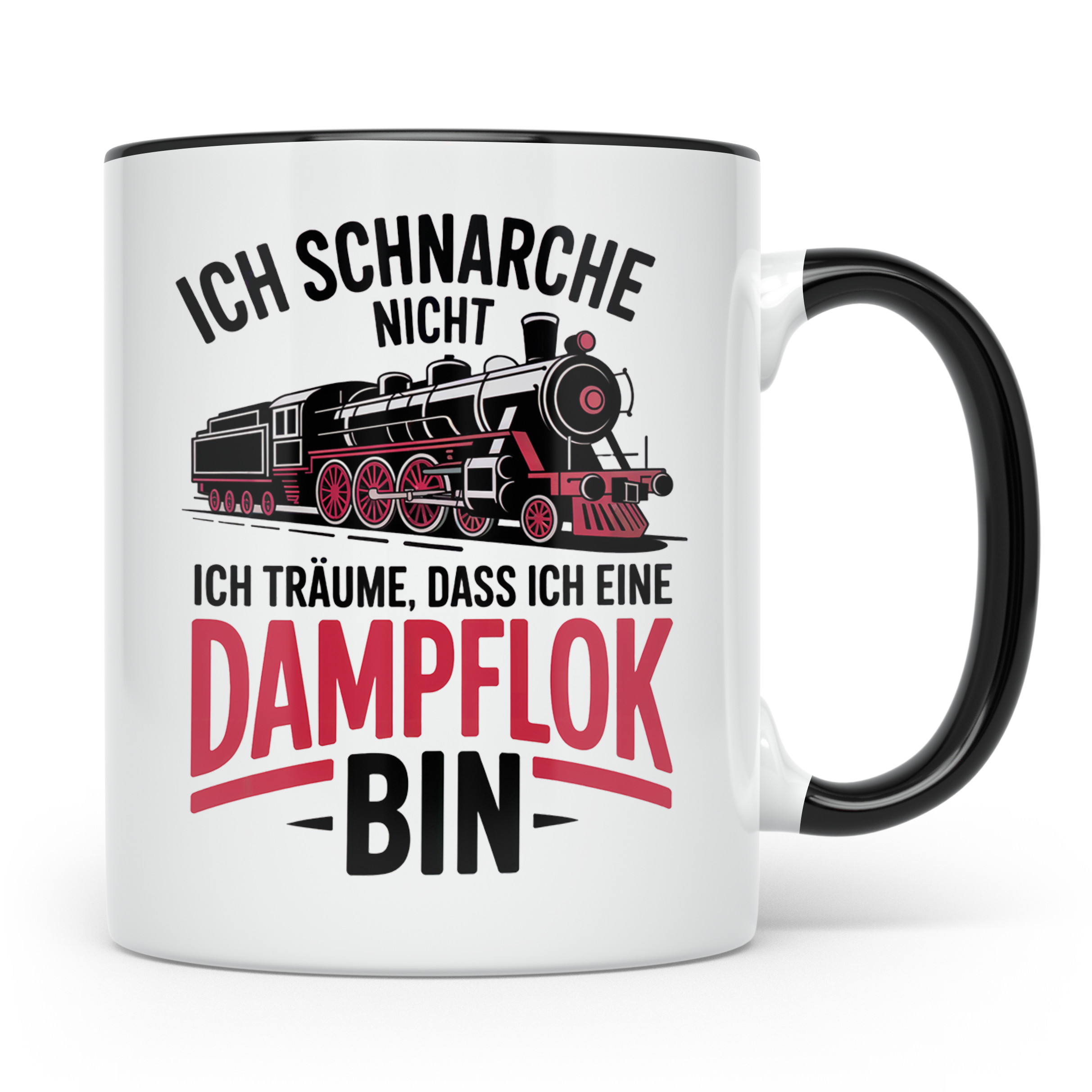 Dampflok Tasse - Ich Schnarche Nicht Lokführer Eisenbahn Ges – Schwarz [farbe:schwarz]