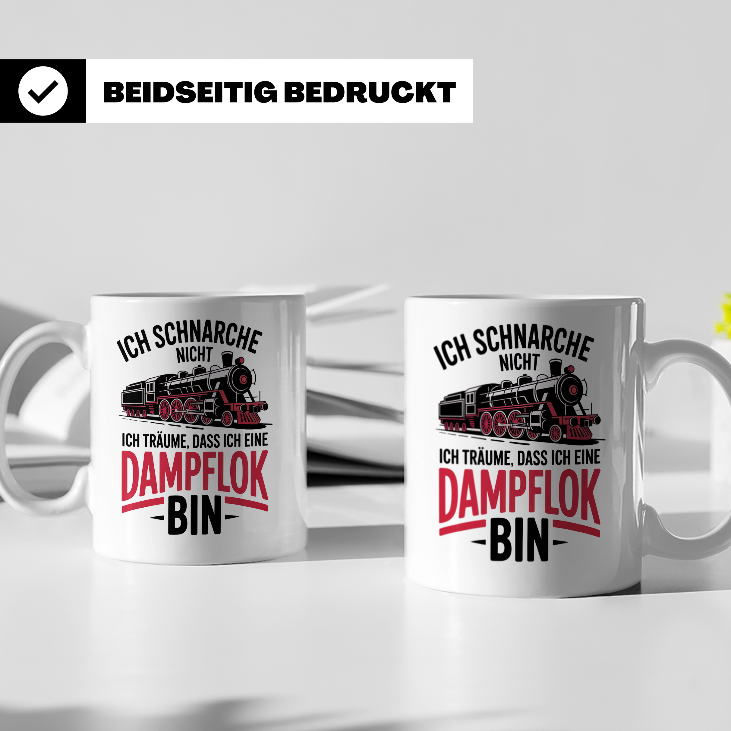 Dampflok Tasse - Ich Schnarche Nicht Lokführer Eisenbahn Ges – Weiß [farbe:weiß]