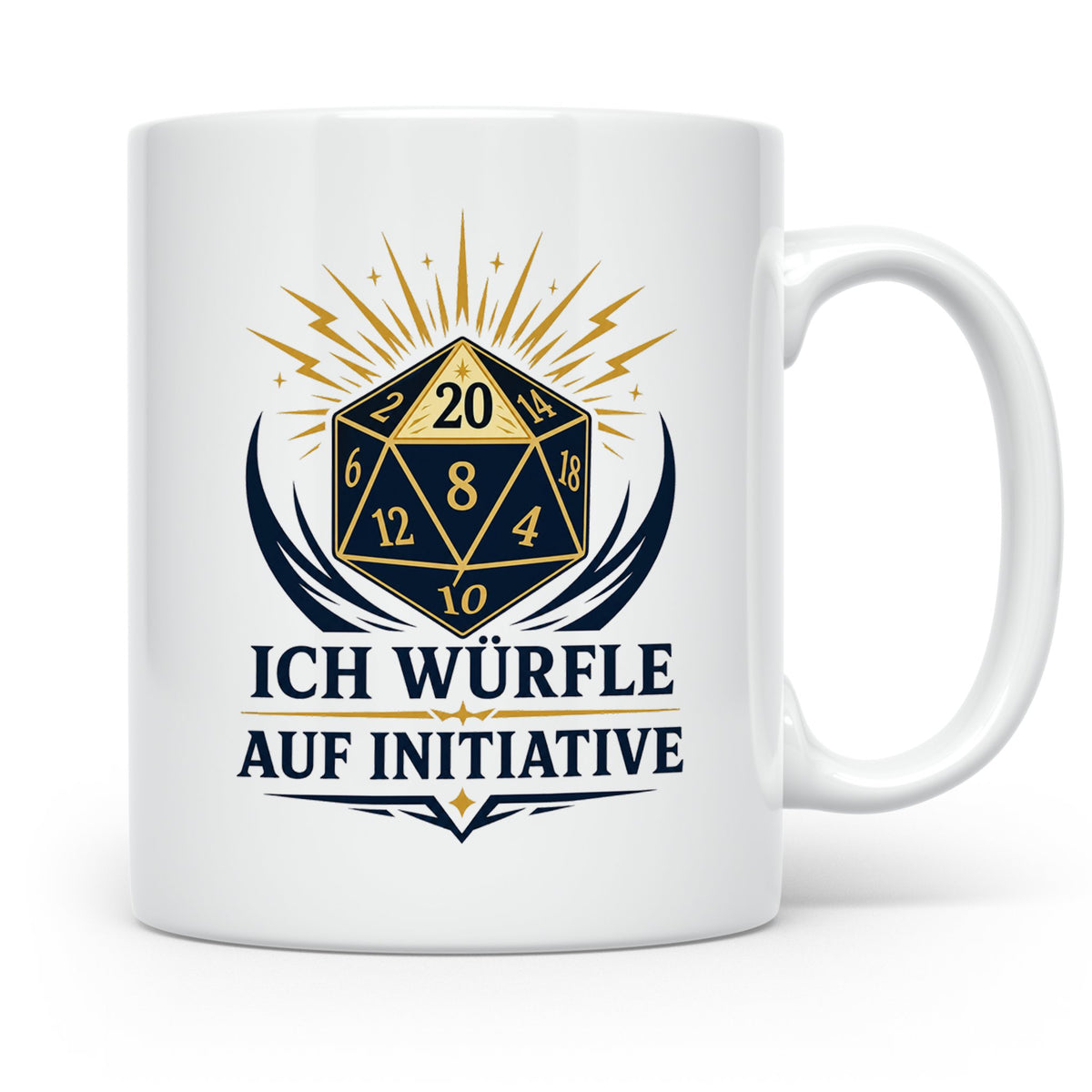 Rollenspiel Tasse Ich würfle auf Initiative - Pen and Paper  – Weiß [farbe:weiß]