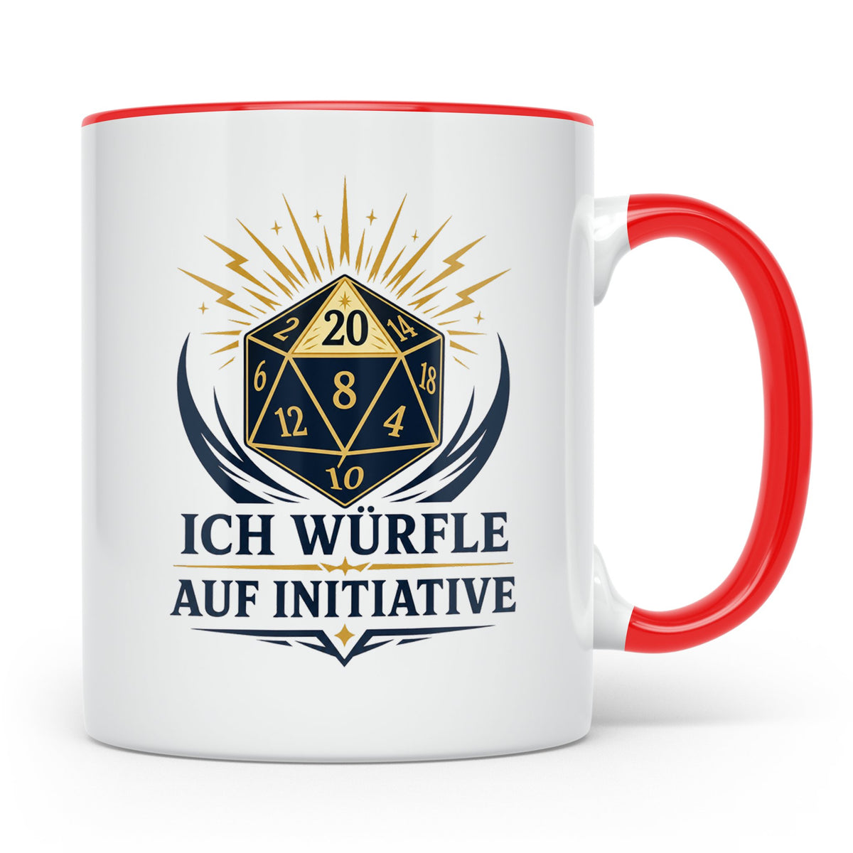 Rollenspiel Tasse Ich würfle auf Initiative - Pen and Paper  – Rot [farbe:rot]
