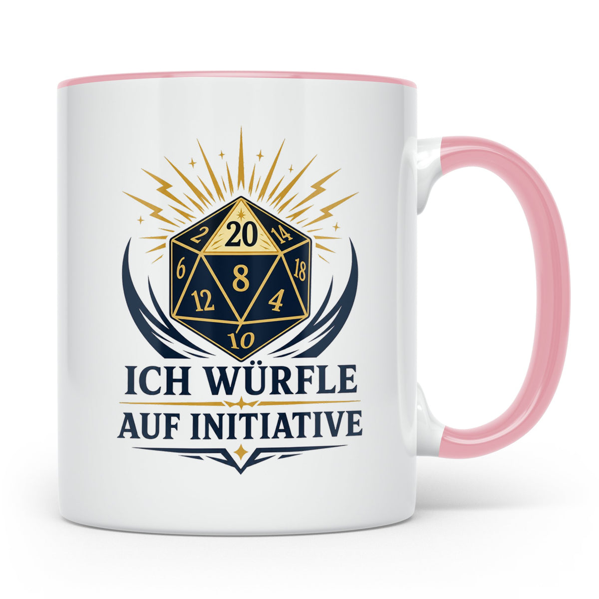 Rollenspiel Tasse Ich würfle auf Initiative - Pen and Paper  – Rosa [farbe:rosa]