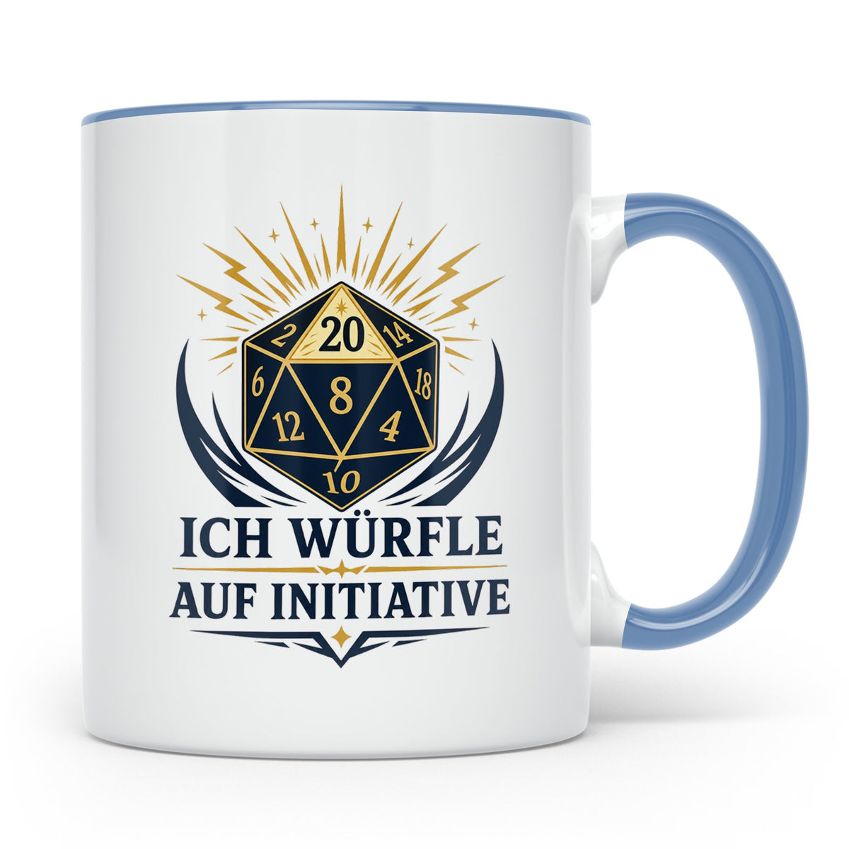 Rollenspiel Tasse Ich würfle auf Initiative - Pen and Paper  – Blau [farbe:blau]