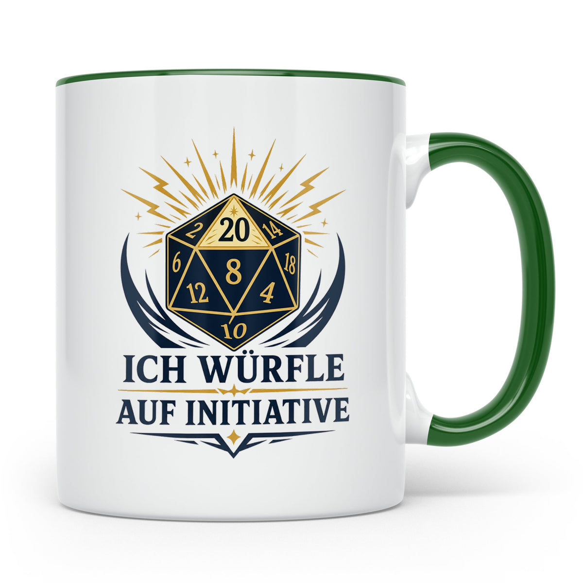 Rollenspiel Tasse Ich würfle auf Initiative - Pen and Paper  – Grün [farbe:grün]