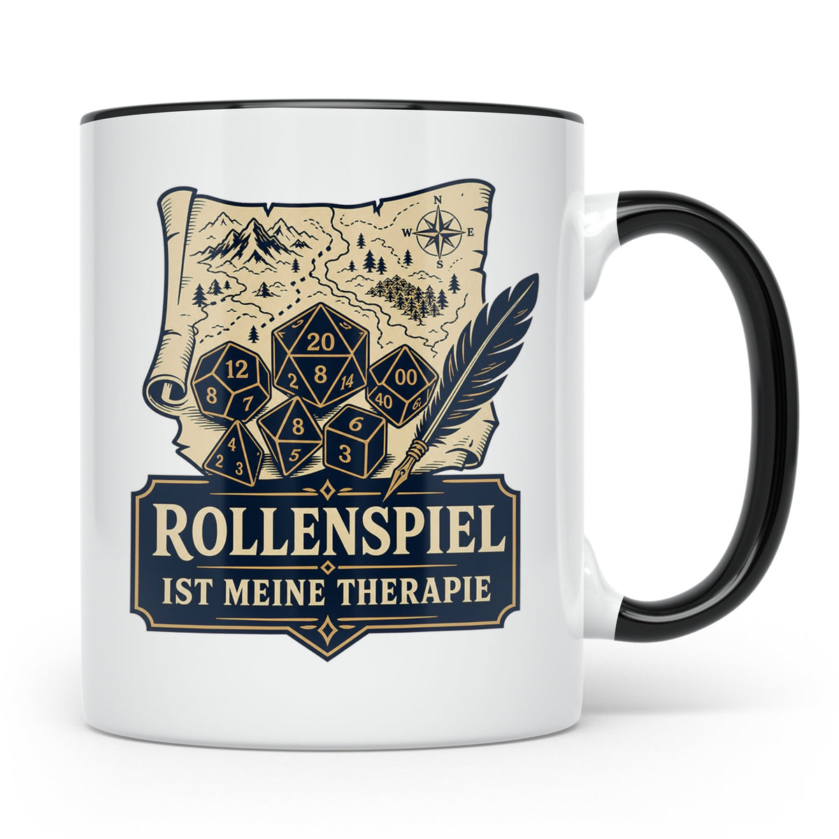 Rollenspiel Tasse Rollenspiel ist meine Therapie - Pen and P – Schwarz [farbe:schwarz]