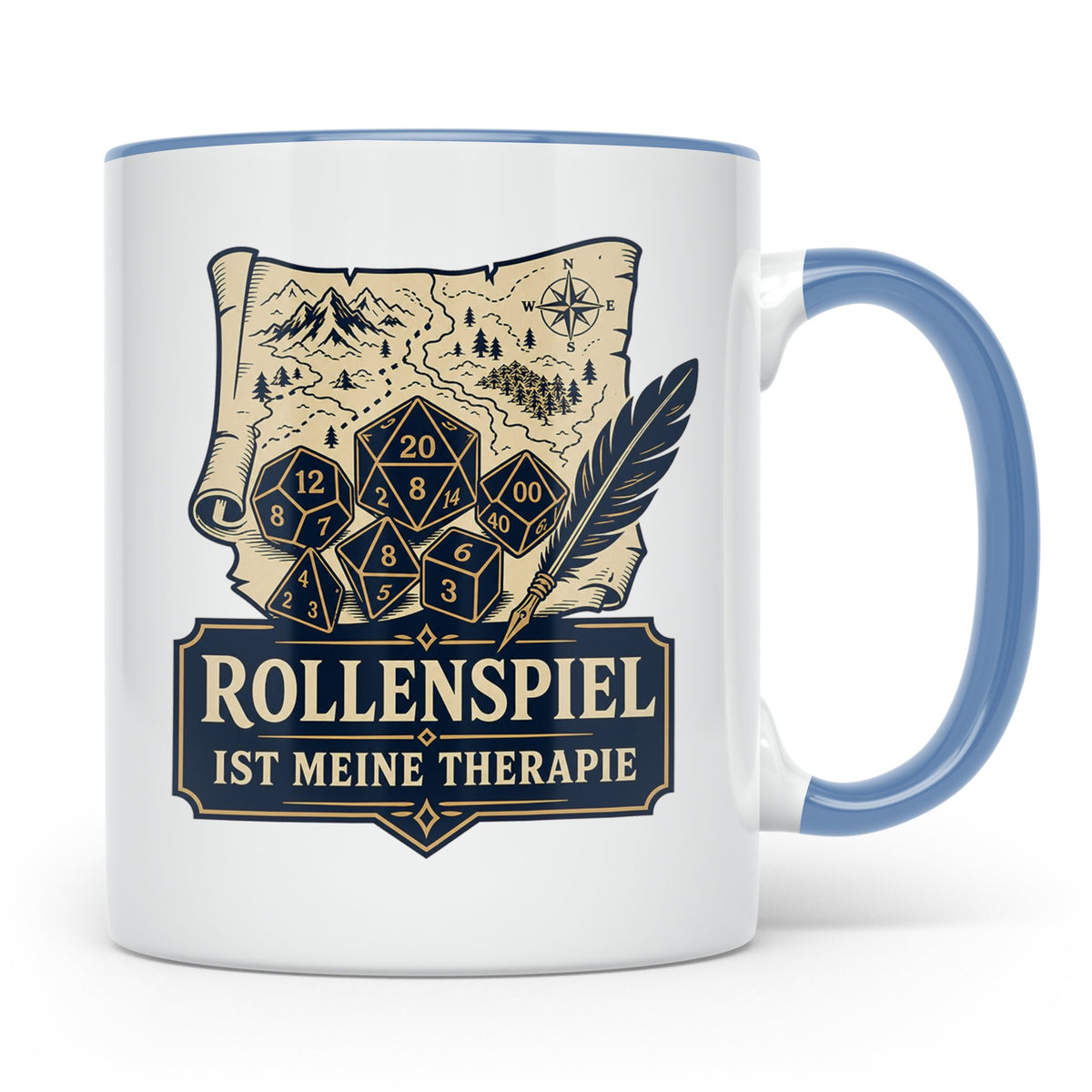 Rollenspiel Tasse Rollenspiel ist meine Therapie - Pen and P – Blau [farbe:blau]