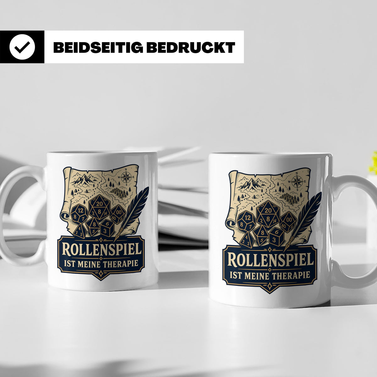 Rollenspiel Tasse Rollenspiel ist meine Therapie - Pen and P – Weiß [farbe:weiß]