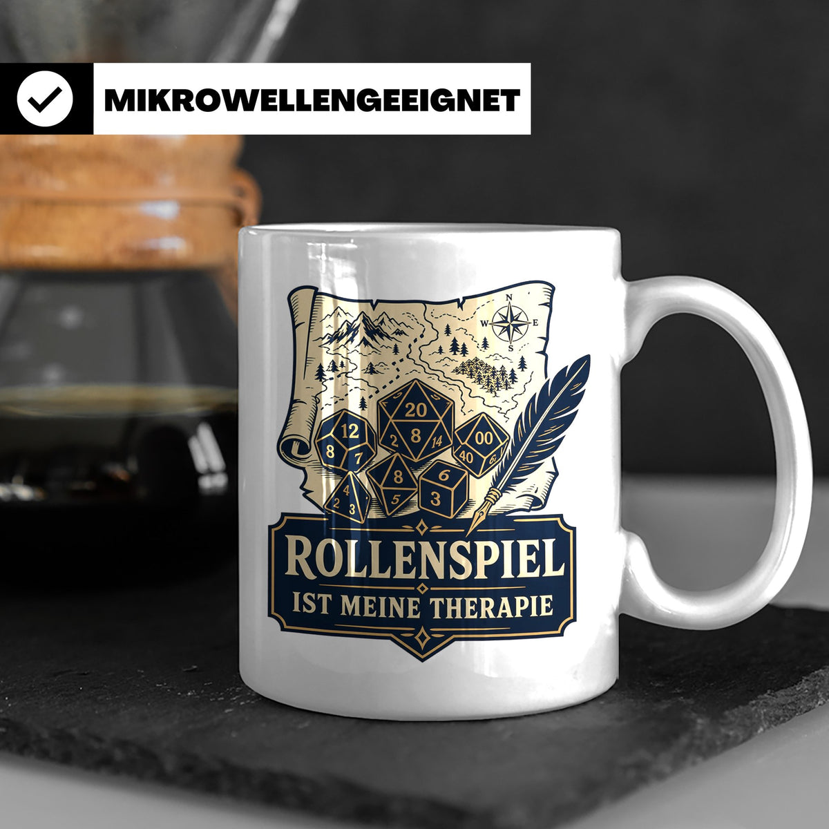 Rollenspiel Tasse Rollenspiel ist meine Therapie - Pen and P – Weiß [farbe:weiß]