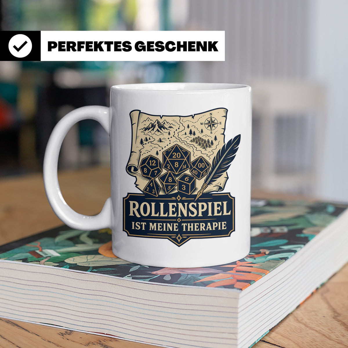 Rollenspiel Tasse Rollenspiel ist meine Therapie - Pen and P – Weiß [farbe:weiß]