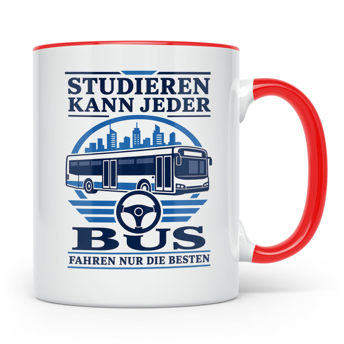 Busfahrer Tasse Studieren kann jeder Bus fahren nur die Best – Rot [farbe:rot]