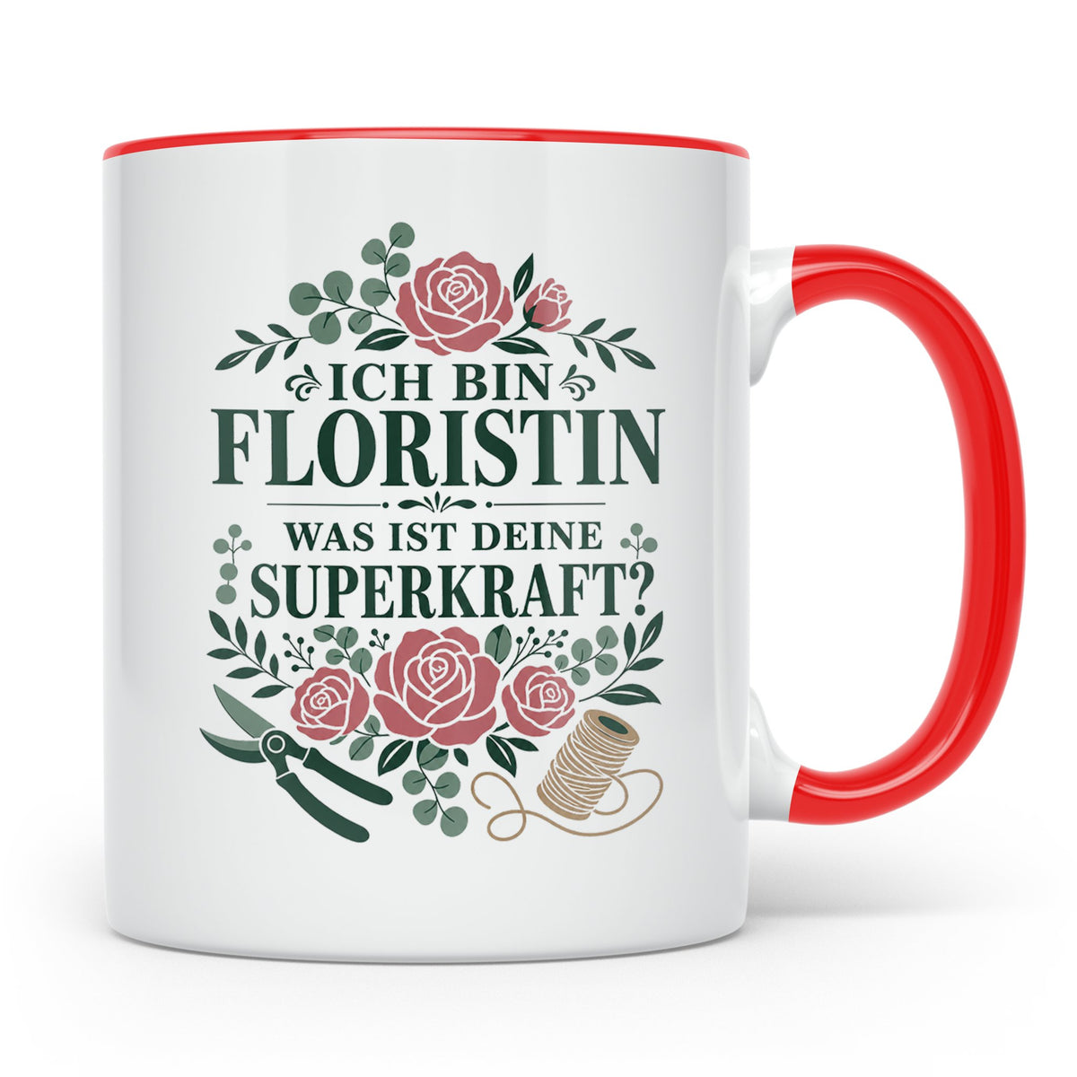 Floristin Tasse Ich bin Floristin was ist deine Superkraft - – Rot [farbe:rot]