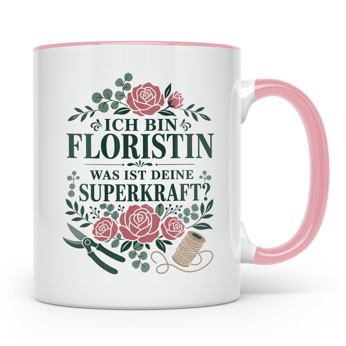 Floristin Tasse Ich bin Floristin was ist deine Superkraft - – Rosa [farbe:rosa]