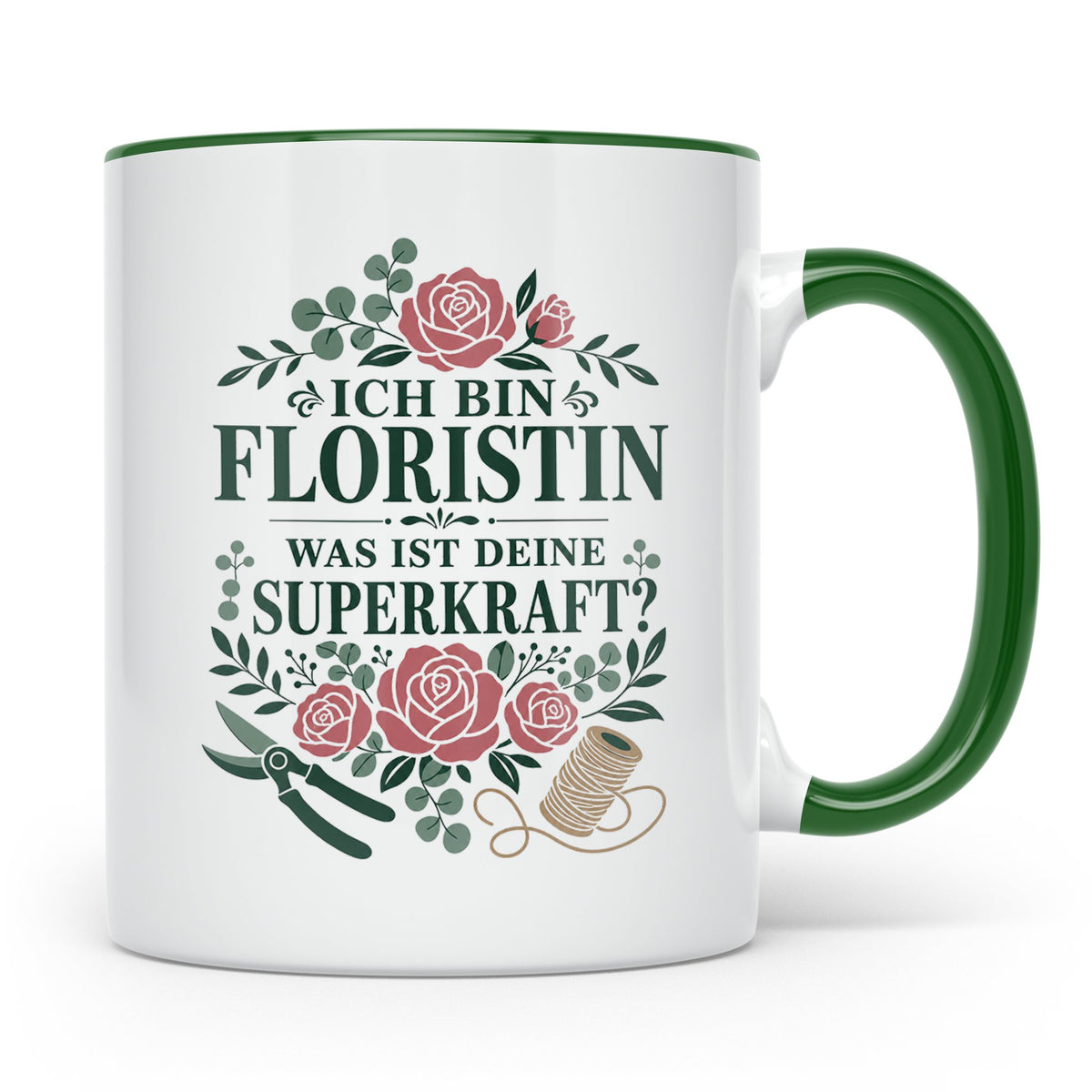 Floristin Tasse Ich bin Floristin was ist deine Superkraft - – Grün [farbe:grün]