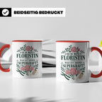 Floristin Tasse Ich bin Floristin was ist deine Superkraft - – Rot [farbe:rot]