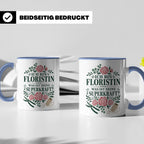 Floristin Tasse Ich bin Floristin was ist deine Superkraft - – Blau [farbe:blau]