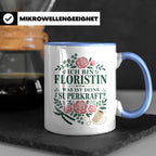 Floristin Tasse Ich bin Floristin was ist deine Superkraft - – Blau [farbe:blau]