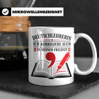 Deutschlehrerin Tasse Ich korrigiere auch in meiner Freizeit – Weiß [farbe:weiß]