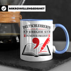 Deutschlehrerin Tasse Ich korrigiere auch in meiner Freizeit – Blau [farbe:blau]