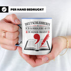 Deutschlehrerin Tasse Ich korrigiere auch in meiner Freizeit – Blau [farbe:blau]