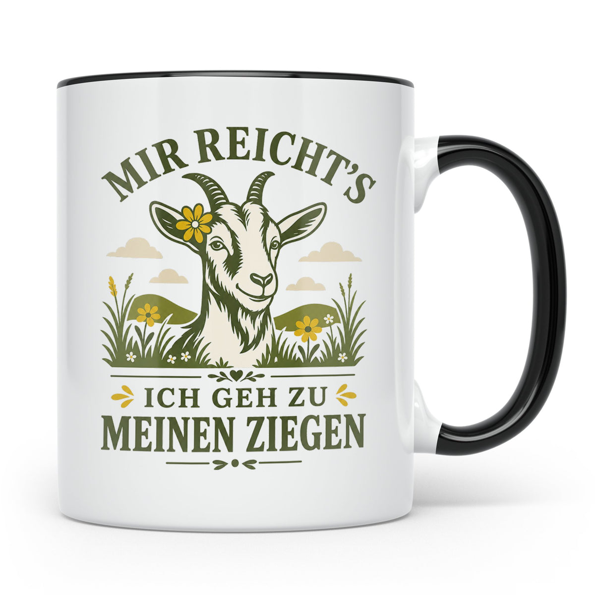 Ziegen Tasse Mir reichts ich geh zu meinen Ziegen - Geschenk – Schwarz [farbe:schwarz]