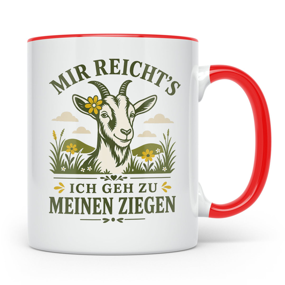 Ziegen Tasse Mir reichts ich geh zu meinen Ziegen - Geschenk – Rot [farbe:rot]
