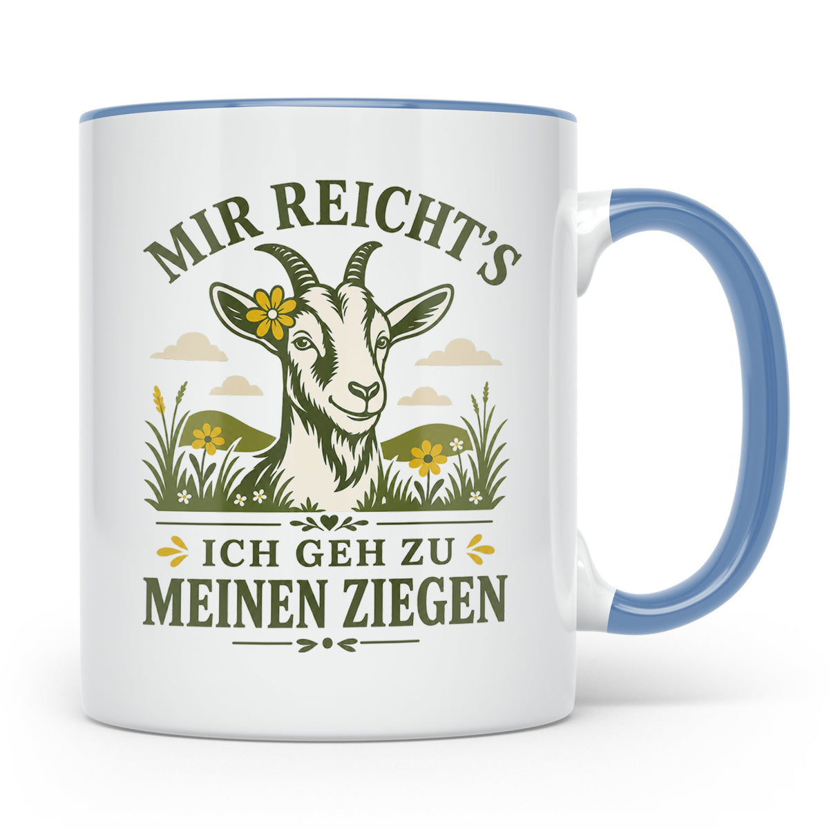 Ziegen Tasse Mir reichts ich geh zu meinen Ziegen - Geschenk – Blau [farbe:blau]
