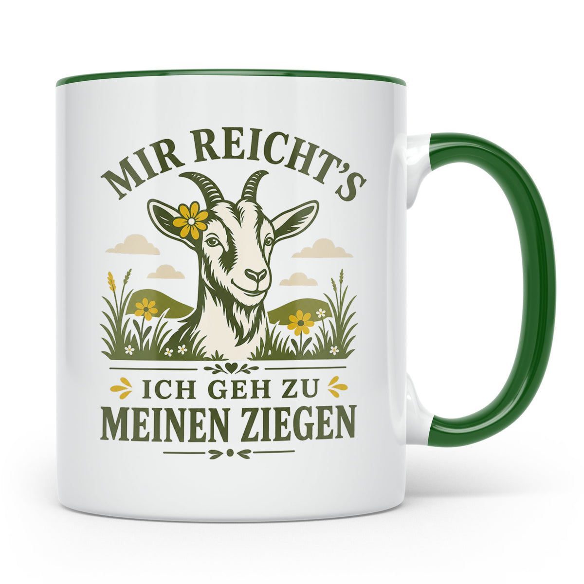 Ziegen Tasse Mir reichts ich geh zu meinen Ziegen - Geschenk – Grün [farbe:grün]