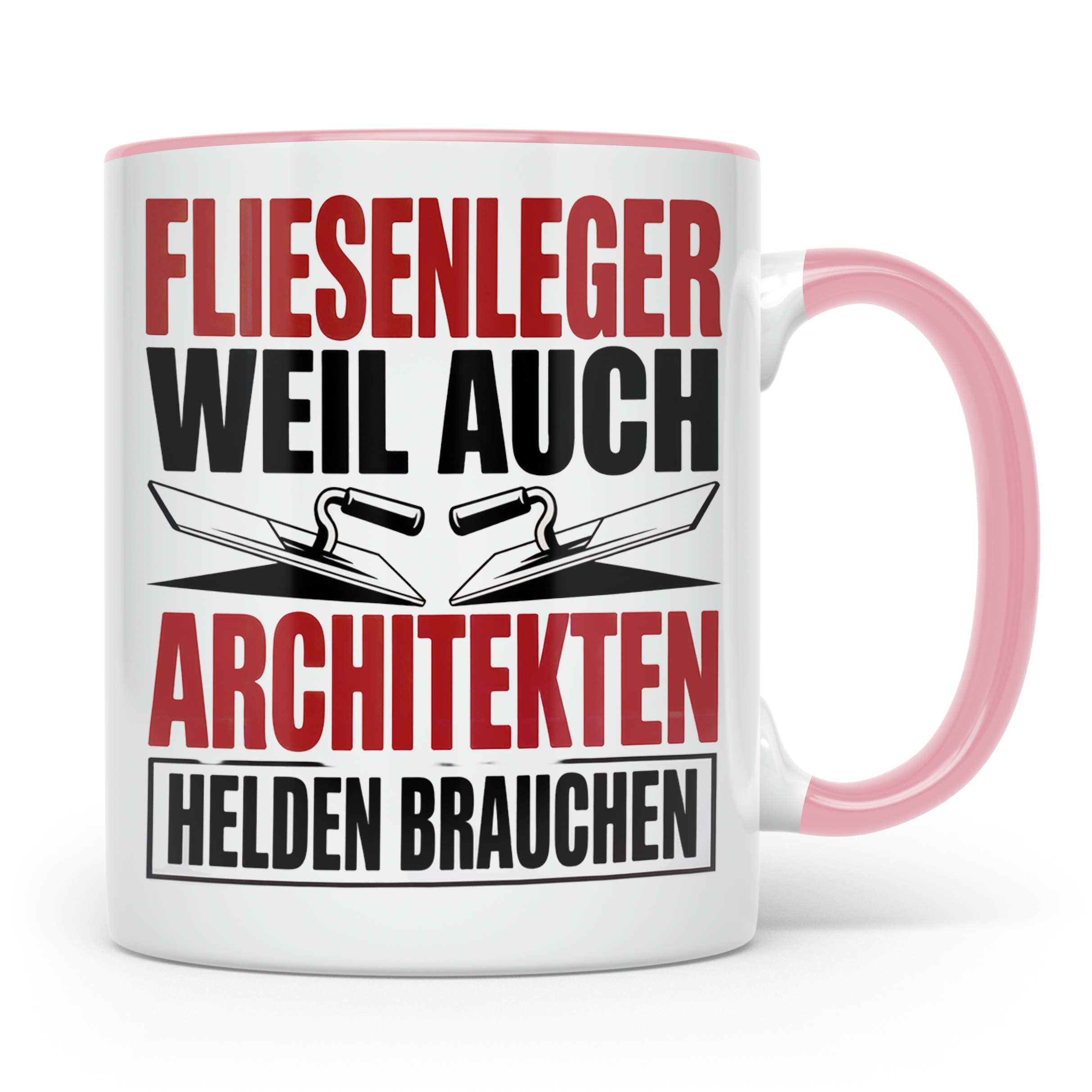 Fliesenleger Tasse Architektenhelden - Handwerker Geschenkid – Rosa [farbe:rosa]