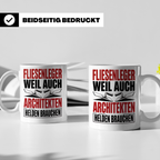 Fliesenleger Tasse Architektenhelden - Handwerker Geschenkid – Weiß [farbe:weiß]