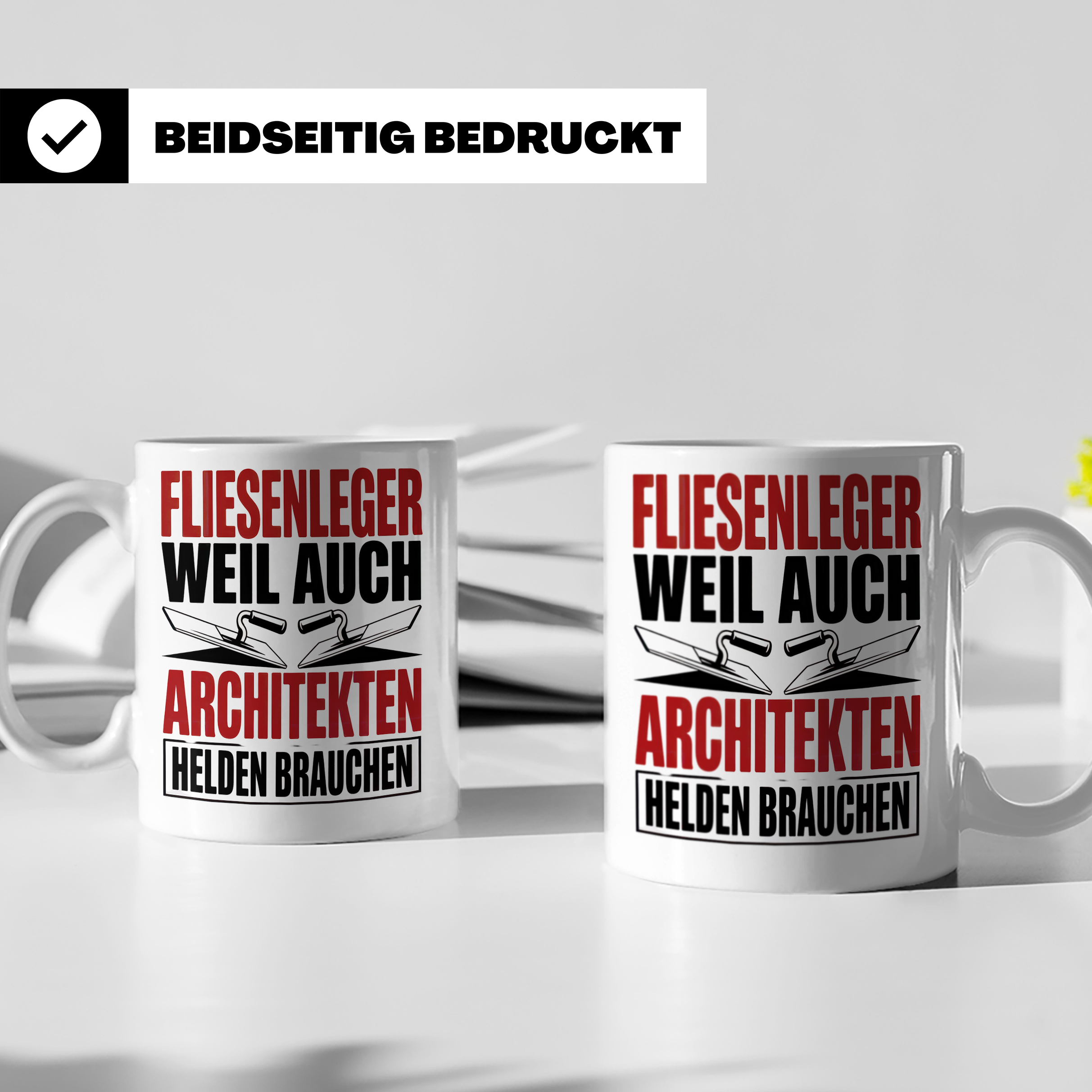 Fliesenleger Tasse Architektenhelden - Handwerker Geschenkid – Weiß [farbe:weiß]