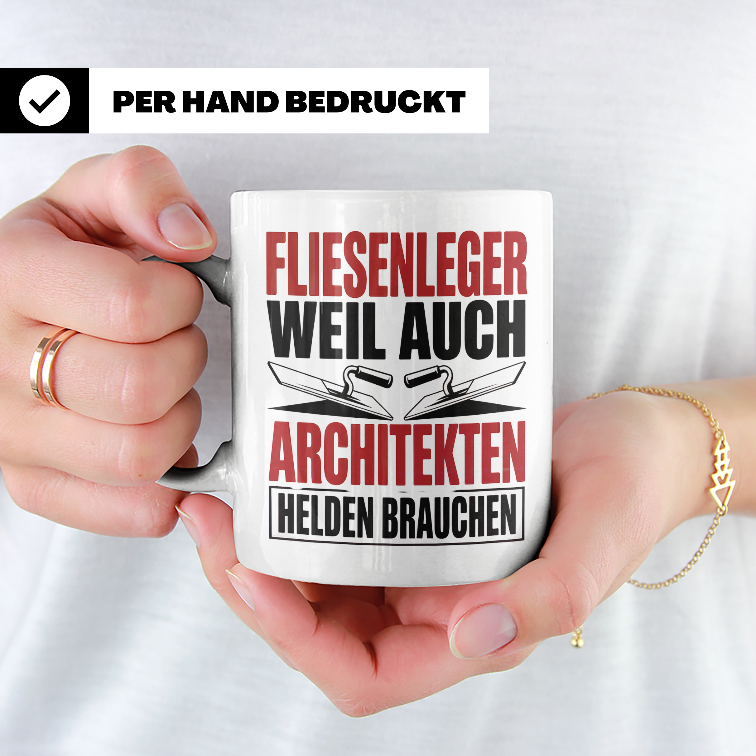 Fliesenleger Tasse Architektenhelden - Handwerker Geschenkid – Weiß [farbe:weiß]