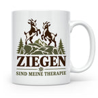 Ziegen Tasse Ziegen sind meine Therapie - Geschenk für Ziege – Weiß [farbe:weiß]