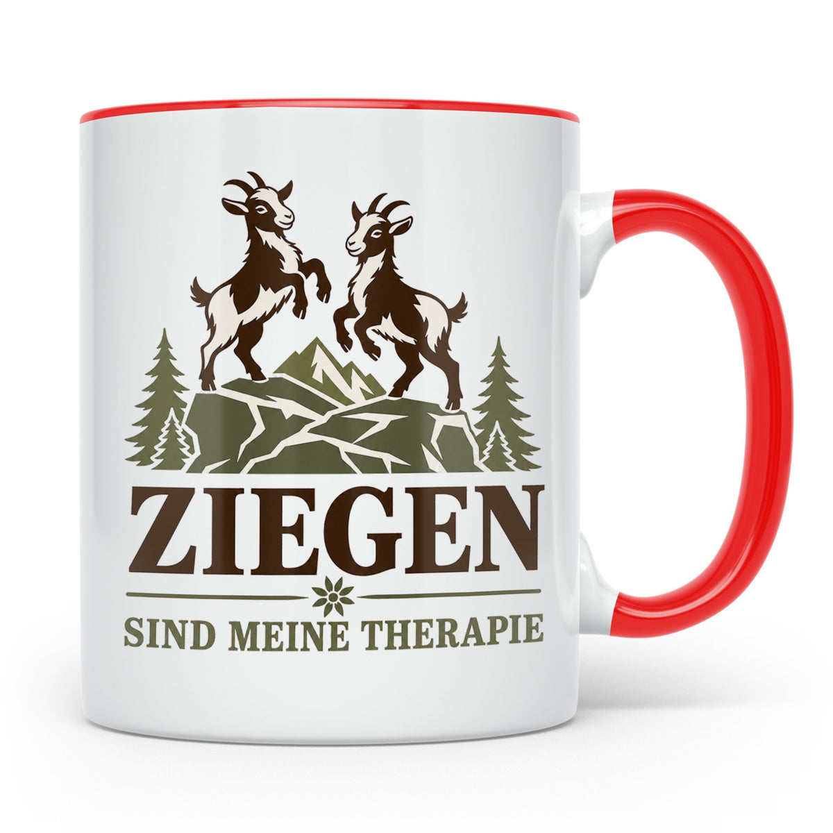 Ziegen Tasse Ziegen sind meine Therapie - Geschenk für Ziege – Rot [farbe:rot]