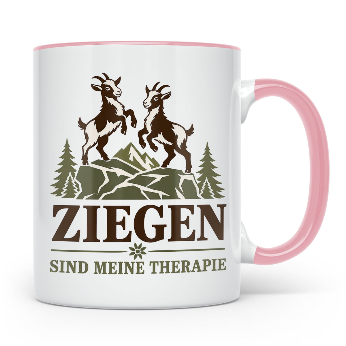 Ziegen Tasse Ziegen sind meine Therapie - Geschenk für Ziege – Rosa [farbe:rosa]