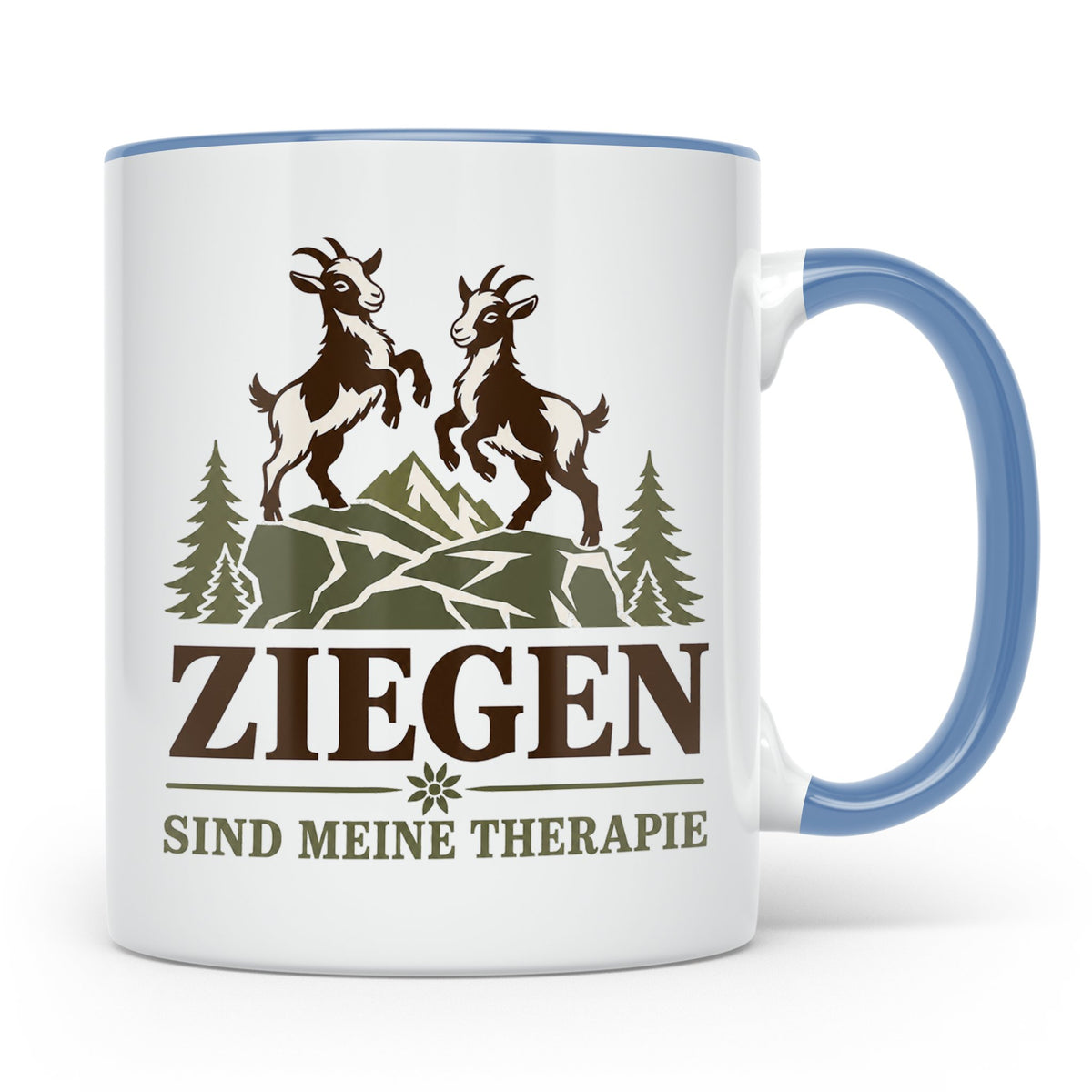 Ziegen Tasse Ziegen sind meine Therapie - Geschenk für Ziege – Blau [farbe:blau]